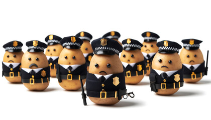 potatoes dressed as police generative ai