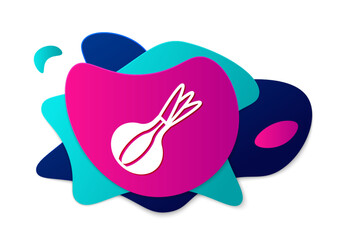 Color Onion icon isolated on white background. Abstract banner with liquid shapes. Vector