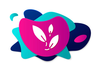 Color Tea leaf icon isolated on white background. Tea leaves. Abstract banner with liquid shapes. Vector