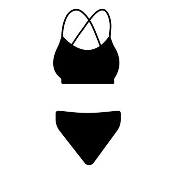 recommend clip art: Black silhouette swimsuit isolated on white flat icon for apps, websites, stickers