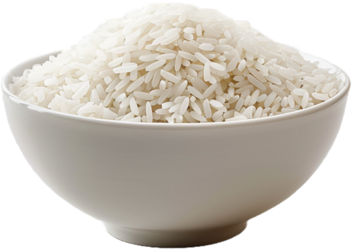 bowl of rice isolated on transparent background