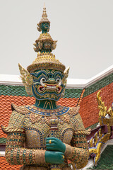 Iconic Thai guardian statue, at eh Grand Palace, Bangkok