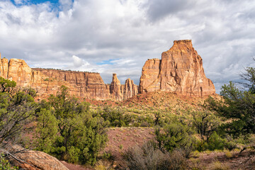Majestic rock formations in Colorado with lush vegetation