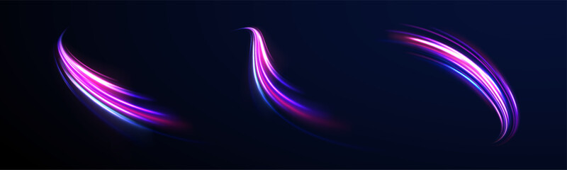 Neon color rays vector abstract background. Futuristic technological style. Abstract background with speed lines. Vector illustration. Futuristic. The light lines of the road are blue png