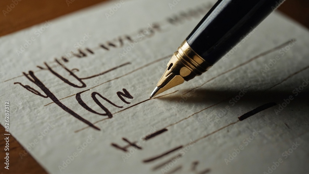 Canvas Prints ai generated illustration of an elegant cursive script on paper