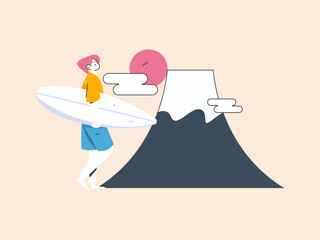 Holiday travel travel characters internet background vector hand drawn illustration
