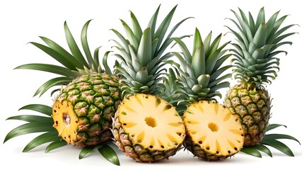 Pineapple isolated on transparent background old botanical illustration