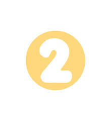 Illustration of cute flower-shaped numbers for kids. Number two.