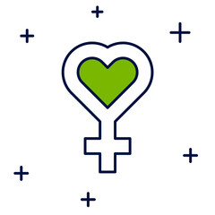 Filled outline Female gender symbol icon isolated on white background. Venus symbol. The symbol for a female organism or woman. Vector
