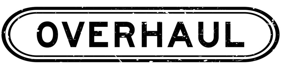 Grunge black overhaul word rubber seal stamp on white background