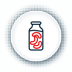 Line Pickled cucumbers in a jar icon isolated on white background. Colorful outline concept. Vector