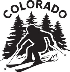 Colorado Ski Vector Illustration