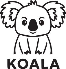 Koala Bear Line Art Vector Illustration