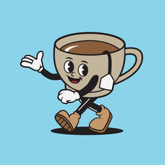 mascot tea with retro style