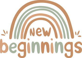 New Beginnings Rainbow Vector Illustration