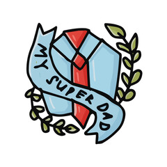 Father's day Cute Sticker Illustration.