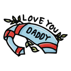 Father's day Cute Sticker Illustration.