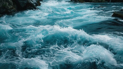 Blue River Rush: A Fast and Powerful Nature Scene Near Huka Falls