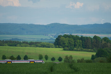 beautiful landscape. mountains and fields in the Czech Republic