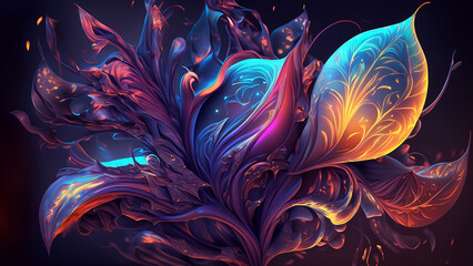 Obraz premium Beautiful fantasy wallpaper with botanical flower background 