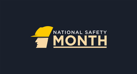National safety month is celebrated every year in June to remind us the importance of safety and awareness of our surroundings, National safety month banner, reminder. Vector illustration