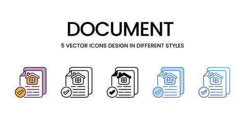 Document icons vector set stock illustration.