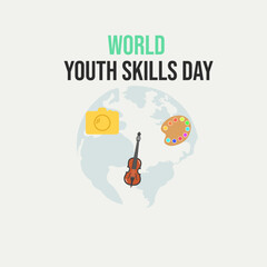 vector graphic of World Youth Skills Day good for national World Youth Skills Day celebration. flat design. flyer design.flat illustration.