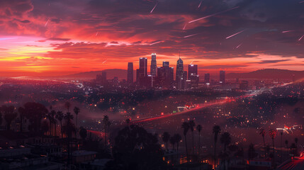 Obraz premium Los Angeles Cityscape Panorama View