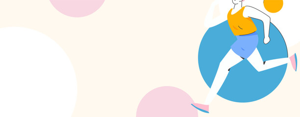 People exercising healthy running vector internet operation illustration
