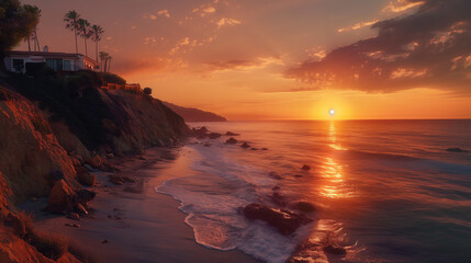 Obraz premium Scenic Sunset Overlook in Malibu