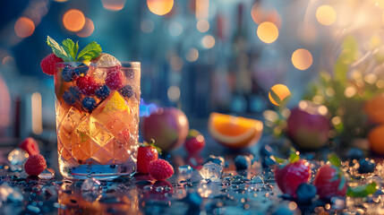 Craft cocktail mixology workshop: A high res photo capturing the educational, hands on experience of learning mixology with glossy backdrop.