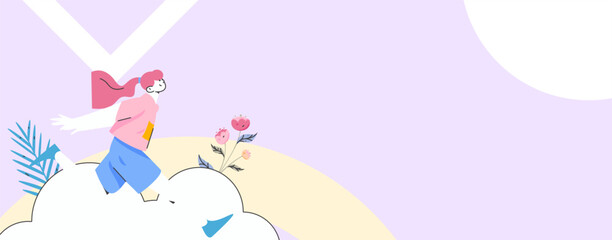 People exercising healthy running vector internet operation illustration
