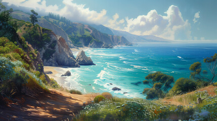Fototapeta premium Explore the Stunning California Coastline: Must-See Destinations