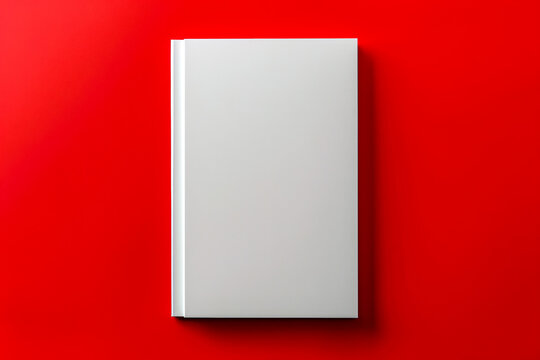 Blank white book on red background - Powered by Adobe