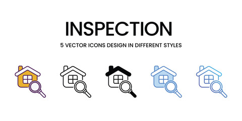 Inspection icons vector set stock illustration.