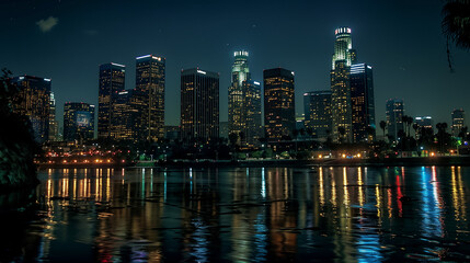 Naklejka premium Los Angeles Skyline: Iconic California Cityscape