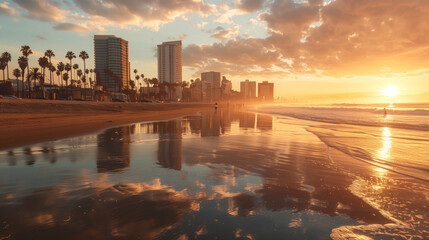 Fototapeta premium Long Beach, California: Beach City Overview