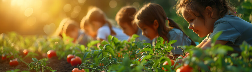 Obraz premium School Visit to Organic Farm Educational Experience in High Resolution!