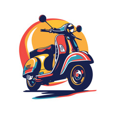 Vector illustration of automatic scooter