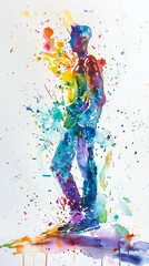 Fototapeta premium Discovering Your Graceful Watercolor Figure in a Standing Pose