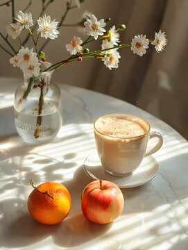 Mockup empty hot coffee latte  product photography minimal style background, advertising poster and wallpaper or banner