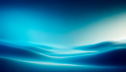 Abstract wavy blue shapes on a gradient blue background, evoking a tranquil ocean scene. Generative AI