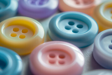 AI generated illustration of colorful buttons arranged on a table