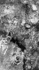 Sheet of galvanized iron is covered with a layer of printing ink. Metal texture and paint. Background Image Industry