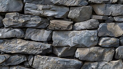 An ultrarealistic photograph focusing on the intricate details and textures of a stone wall's surface.

