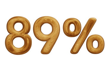 Wooden 89 percent for sale, discount, promotion and business concept 