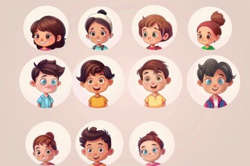Group of children showing various emotions, suitable for educational materials