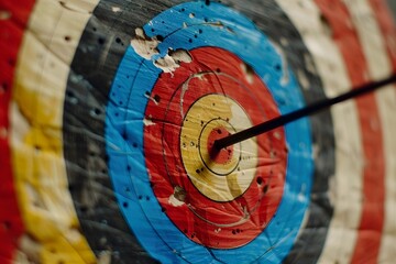 Perfect Shot on Archery Target Close up