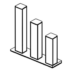 3d bar graph vector illustration icon