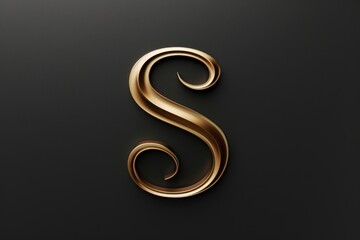 Elegant golden letter S on a sleek black background. Perfect for luxury branding projects